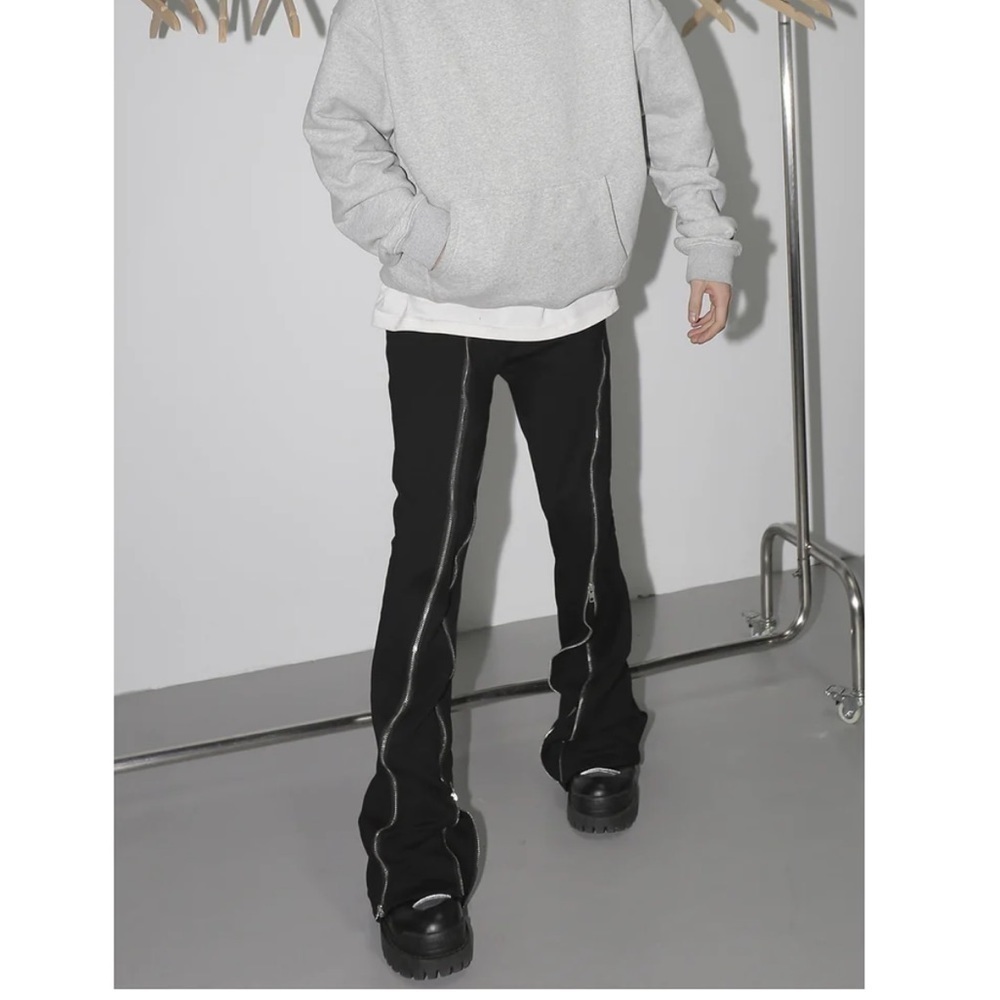 New Poikilotherm Goth Punk Black Zipper Detail Pants unisex Us Small / 29